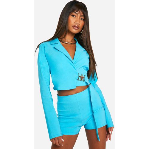 Blazer Court Noué Stretch - 38 - boohoo - Modalova