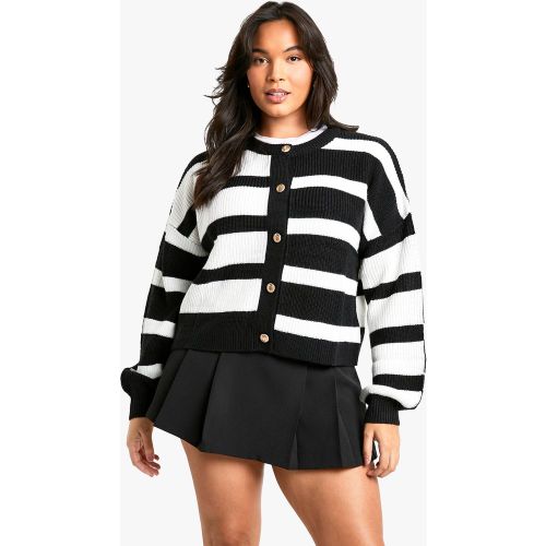 Grande Taille - Cardigan À Rayures Contrastantes - 44 - boohoo - Modalova