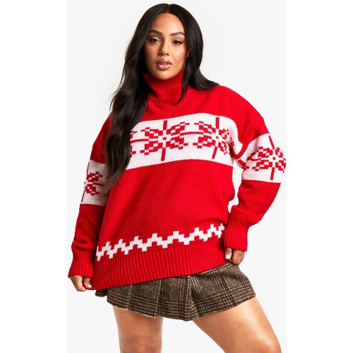 Grande Taille - Pull Premium Oversize À Motif Jacquard - 16/18 - boohoo - Modalova