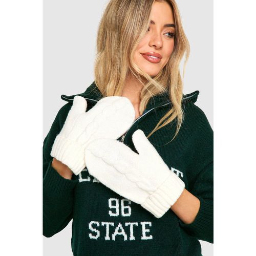 Gants En Maille Torsadée - One Size - boohoo - Modalova