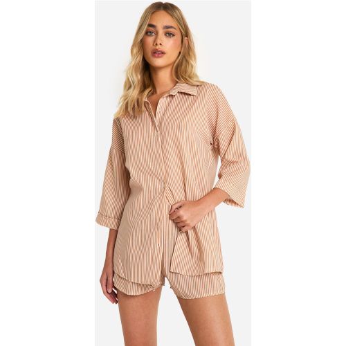 Ensemble Oversize À Rayures Avec Short - 34 - boohoo - Modalova