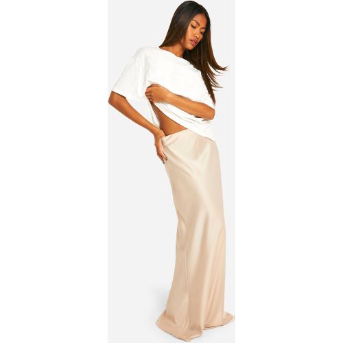 Jupe Longue Satinée - Blanc Écru - 34, Blanc Écru - boohoo - Modalova