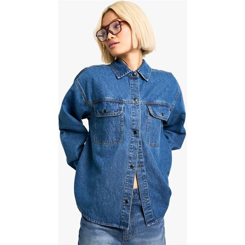 Chemise En Jean Oversize - 40 - boohoo - Modalova