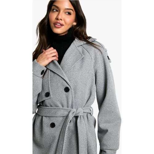 Veste Effet Laine À Ceinture - 36 - boohoo - Modalova