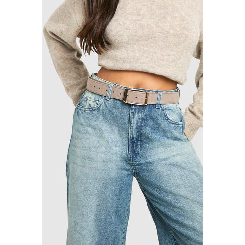 Ceinture Boyfriend En Faux Daim À Boucle Épaisse - One Size - boohoo - Modalova