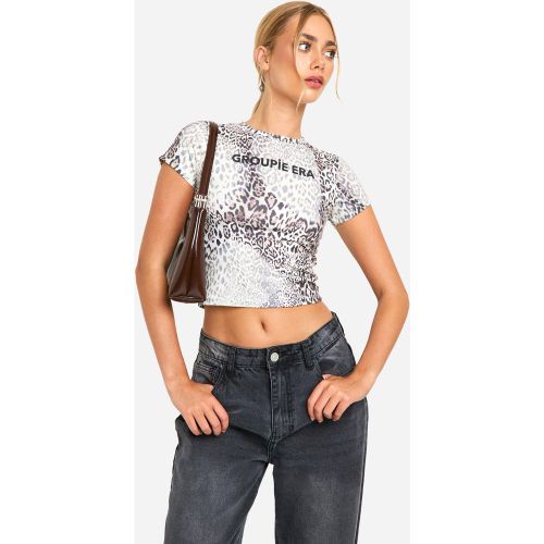 T-Shirt Court À Imprimé Léopard - 36 - boohoo - Modalova