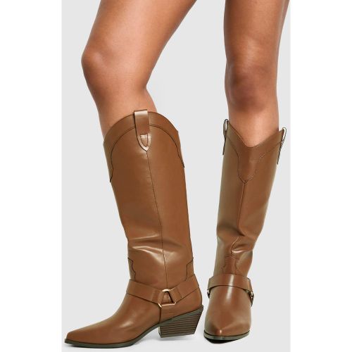 Bottes Hautes À Empiècement En Synthétique - Pointure Large - 36 - boohoo - Modalova