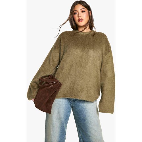 Grande Taille - Pull En Maille Pelucheuse - 46 - boohoo - Modalova