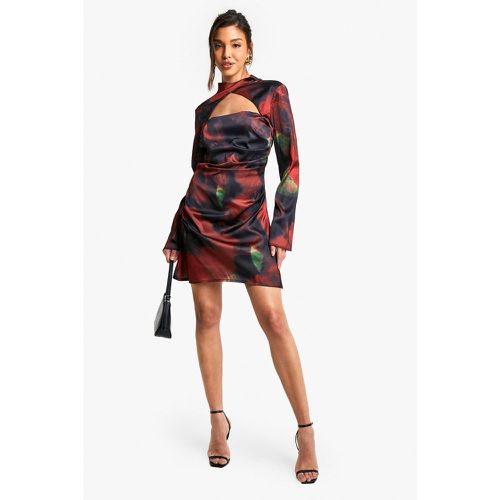 Robe Courte Satinée Fleurie - 42 - boohoo - Modalova