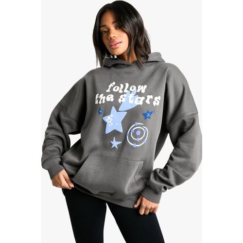 Sweat À Capuche Oversize À Imprimé Étoiles - S - boohoo - Modalova