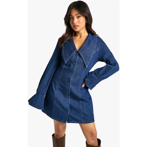 Petite" - Robe Droite En Jean - 34 - boohoo - Modalova