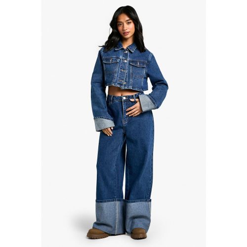 Petite" - Jean Large À Ourlets Retroussés - 34 - boohoo - Modalova