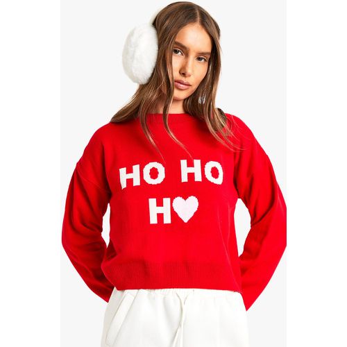 Pull De Noël Court À Slogan Ho Ho Ho - S - boohoo - Modalova