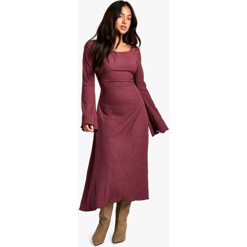 Petite" - Robe Mi-Longue Plissée À Col Carré - 34 - boohoo - Modalova