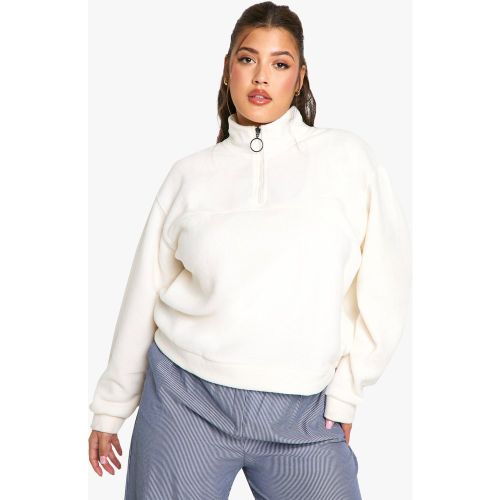 Grande Taille - Sweat En Polaire À Col Zippé - 50 - boohoo - Modalova
