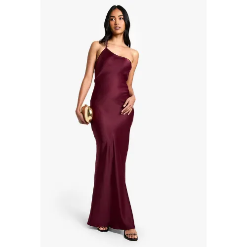 Robe Longue Asymétrique Satinée - 34 - boohoo - Modalova