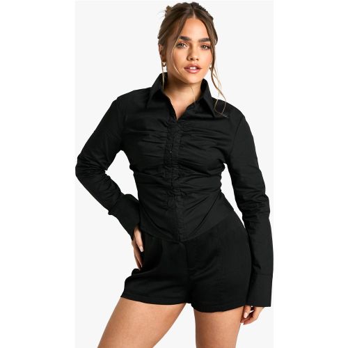 Petite" - Chemise Froncée Cintrée - 34 - boohoo - Modalova