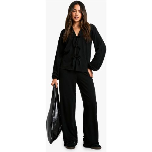 Ensemble Côtelé Avec Blouse Nouée Et Pantalon - 34 - boohoo - Modalova