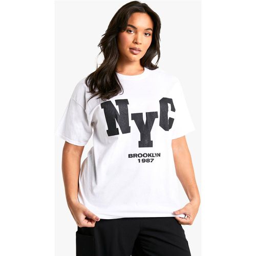 Grande Taille - T-Shirt Oversize À Slogan Nyc - 46 - boohoo - Modalova