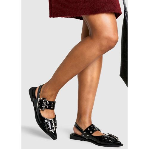 Sandales Plates Pointues À Boucle - 37 - boohoo - Modalova