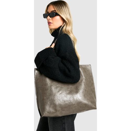 Tote Bag En Synthétique À Déchirures - One Size - boohoo - Modalova