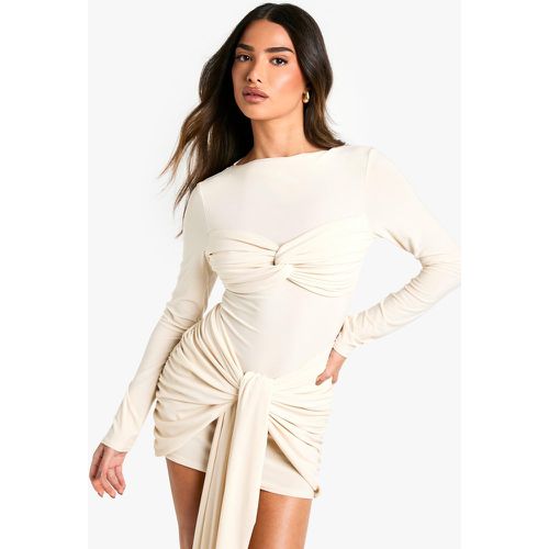 Petite" - Robe Torsadée Moulante - 34 - boohoo - Modalova