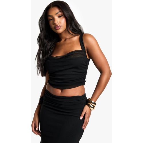 Corset Froncé En Mesh - 40 - boohoo - Modalova