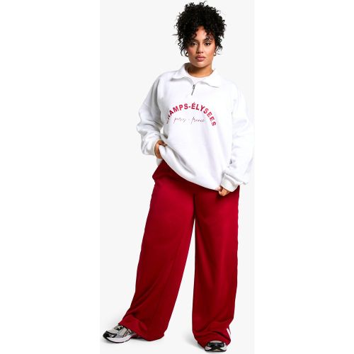 Grande Taille - Sweat À Col Zippé - Blanc Écru - 56, Blanc Écru - boohoo - Modalova