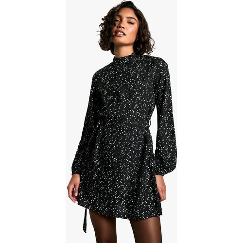 Tall" - Robe Patineuse Fleurie À Ceinture - 38 - boohoo - Modalova