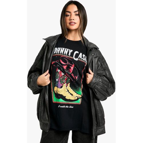 T-Shirt Oversize À Imprimé Johnny Cash - 34 - boohoo - Modalova