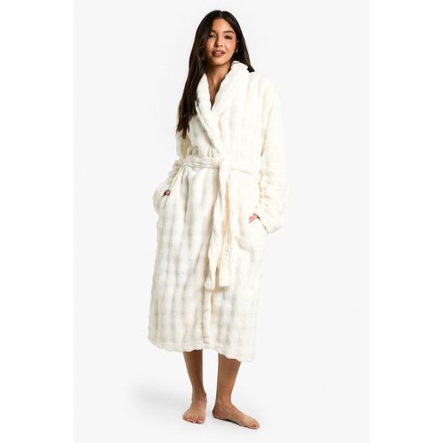 Robe De Chambre En Polaire À Col Châle - L - boohoo - Modalova