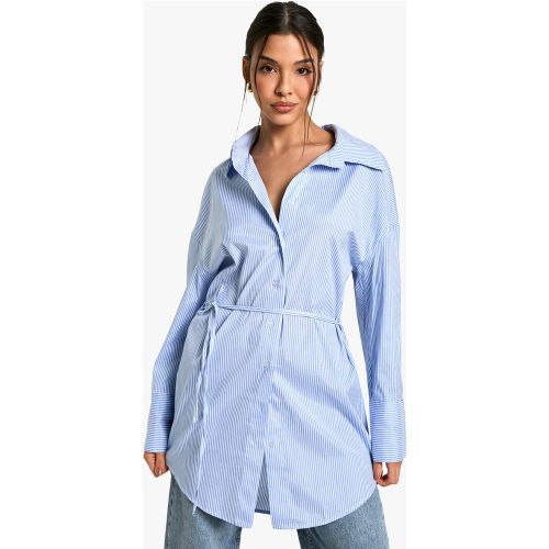 Chemise Oversize Nouée À Rayures Fines - 34 - boohoo - Modalova