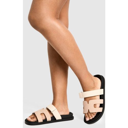 Claquettes Contrastantes À Découpe - Pointure Large - 36 - boohoo - Modalova