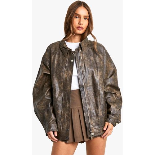 Veste Biker Effet Vintage - S - boohoo - Modalova
