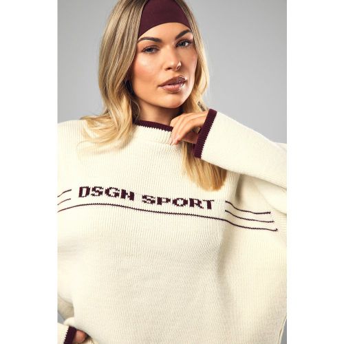 Pull Oversize À Col Ras-Du-Cou À Slogan - S - boohoo - Modalova