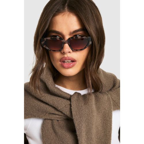 Lunettes De Soleil Rectangulaires À Imprimé Léopard - One Size - boohoo - Modalova