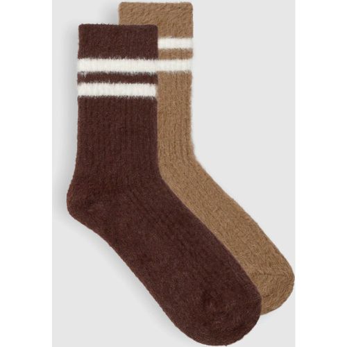 Lot De 2 Paires De Chaussettes À Rayures - One Size - boohoo - Modalova