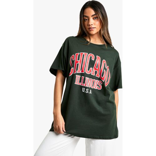 T-Shirt Oversize À Slogan Chicago - Xl - boohoo - Modalova