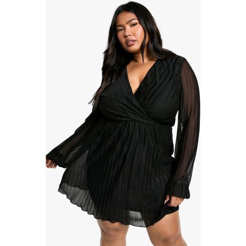 Grande Taille - Robe Patineuse Plissée - 44 - boohoo - Modalova