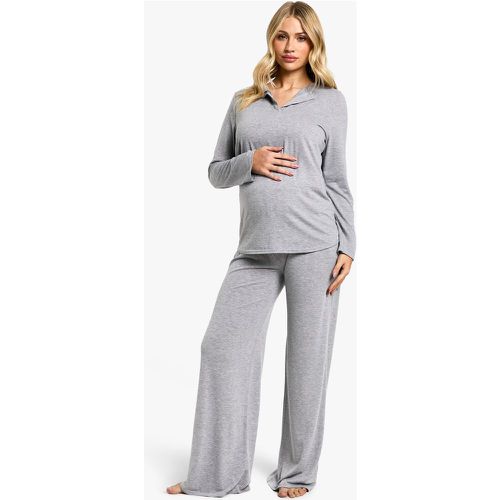 Maternité - Ensemble De Pyjama Avec Top À Manches Longues Et Pantalon Large - 40 - boohoo - Modalova