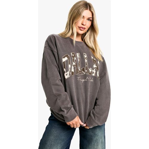 Sweat Oversize Surteint À Imprimé Dallas - S - boohoo - Modalova