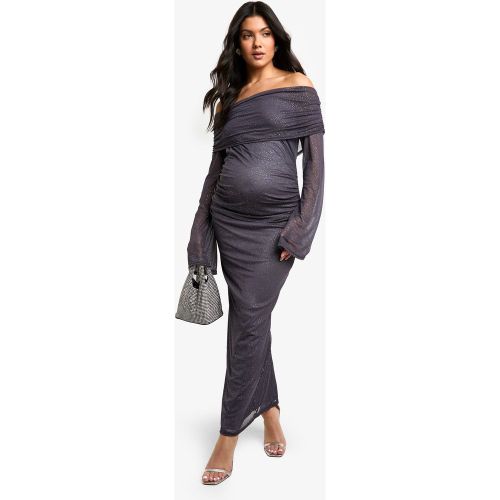 Maternité - Robe De Grossesse Mi-Longue En Mesh À Paillettes - 38 - boohoo - Modalova