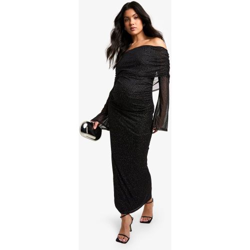 Maternité - Robe De Grossesse Mi-Longue En Mesh À Paillettes - 36 - boohoo - Modalova