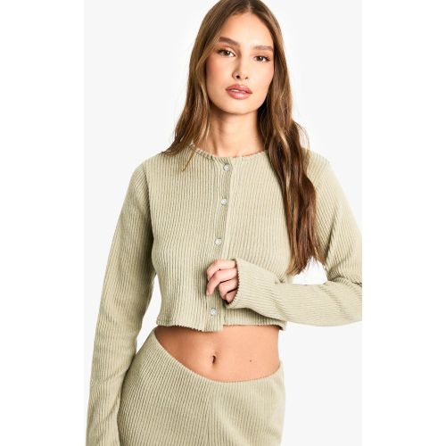 Pantalon Large Côtelé En Maille Brossée - 34 - boohoo - Modalova