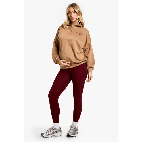 Maternité - Ensemble De Grossesse Avec Sweat À Col Zippé Et Legging - S - boohoo - Modalova
