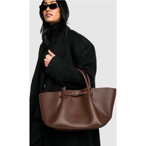 Tote Bag À Détail En Synthétique Texturé - One Size - boohoo - Modalova