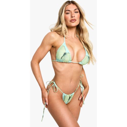 Bikini Oversize Triangle À Imprimé Papillon - 34 - boohoo - Modalova