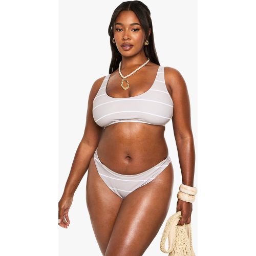 Grande Taille - Haut De Maillot À Rayures - 44 - boohoo - Modalova