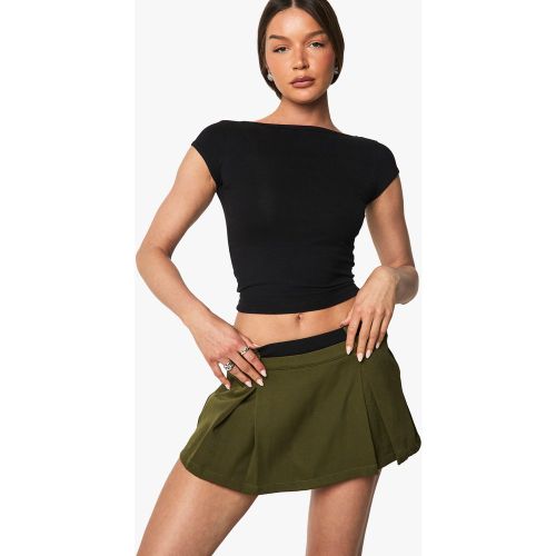 Jupe Plissée À Taille Contrastante - 34 - boohoo - Modalova