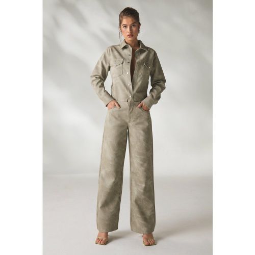 Pantalon Droit Délavé - 34 - boohoo - Modalova